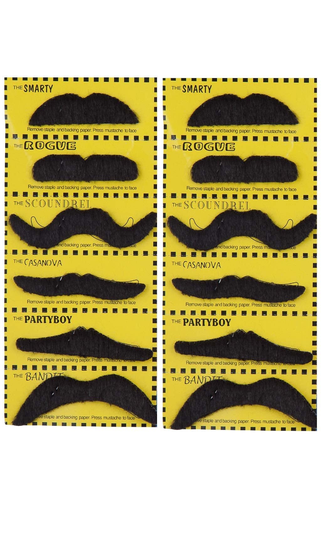 Bigote Postizo 12 Unidades Bigotes Con Adhesivo Para Fiesta - Don