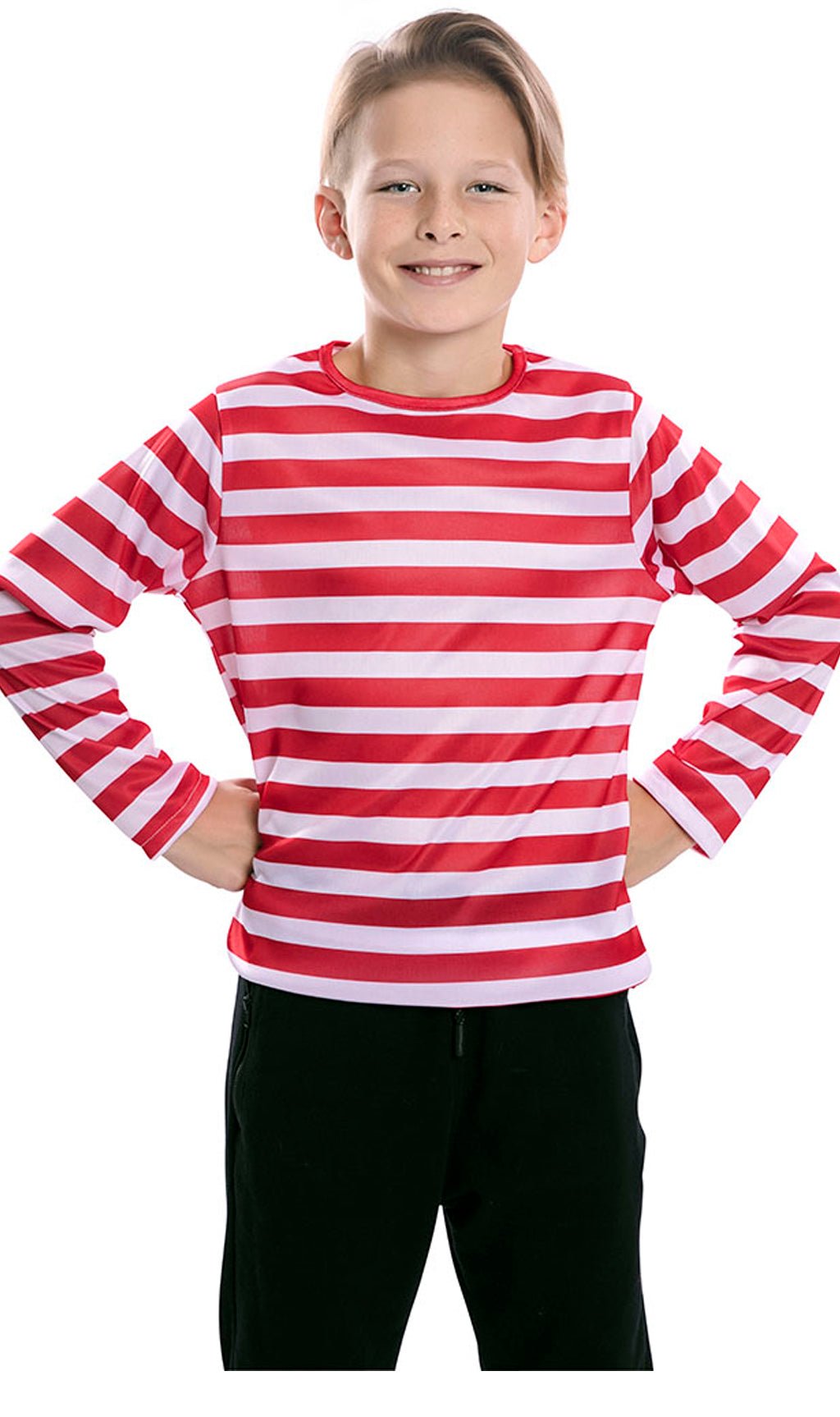 Camiseta de Rayas Rojas y Blancas Infantil