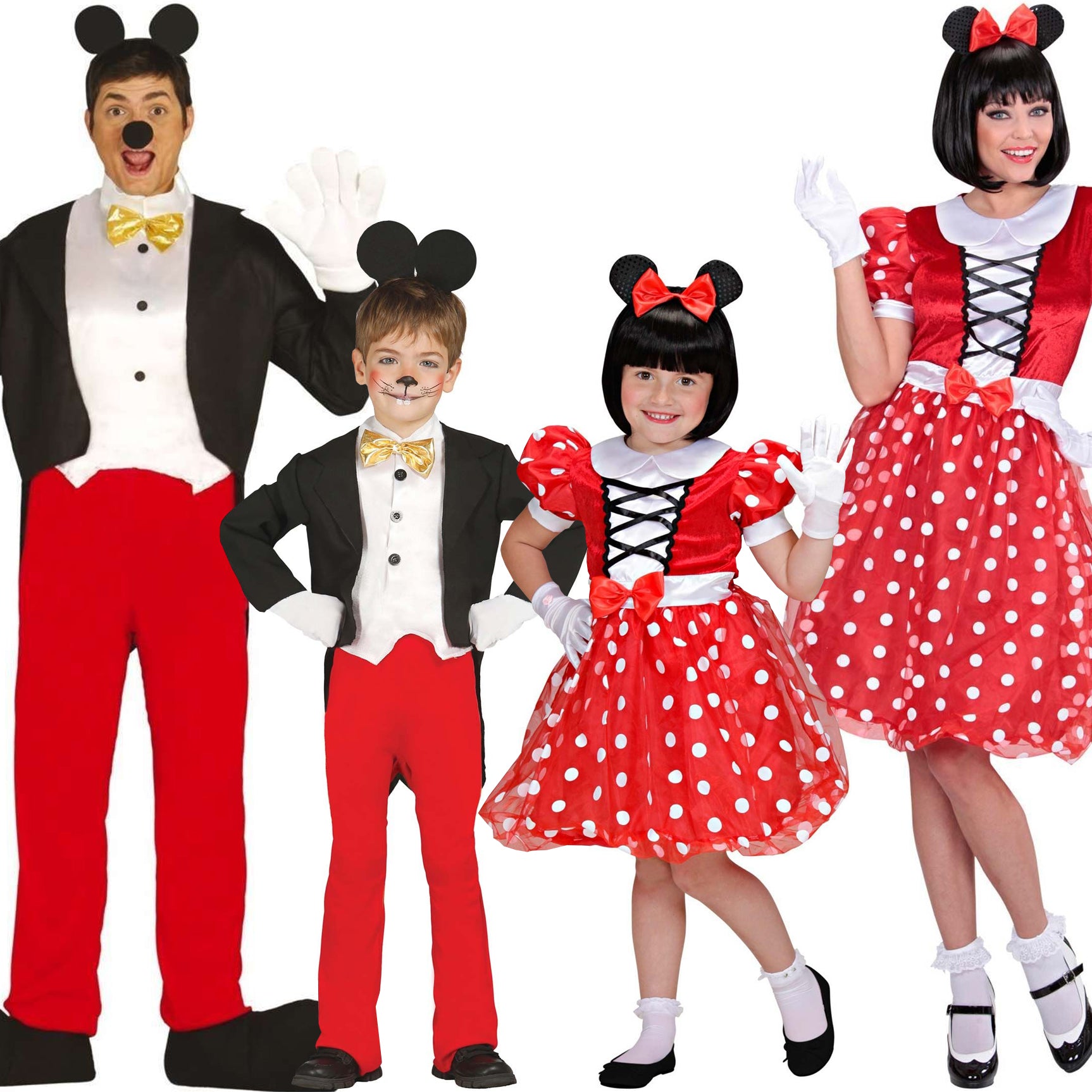 Familia Ratoncitos Mickey y Minnie Mouse - Disfraces para grupos online