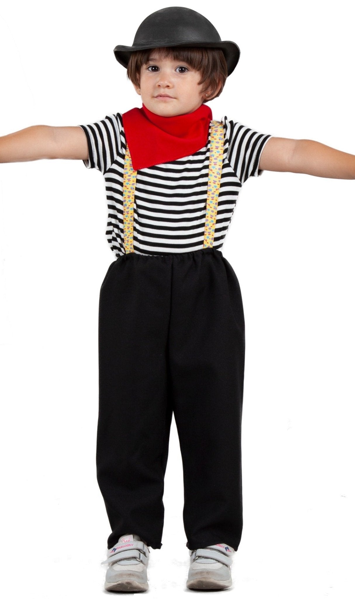Disfraz de Mimo Rayas para niños infantil