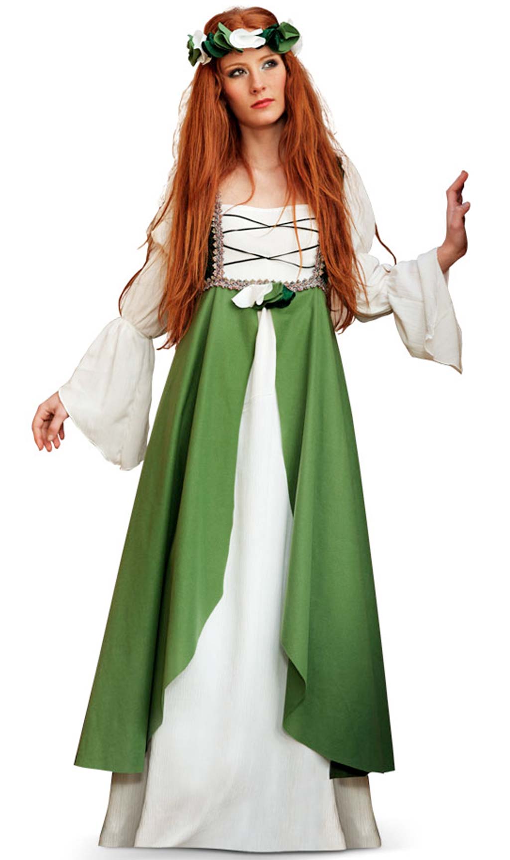 Disfraz de Princesa Medieval verde para mujer