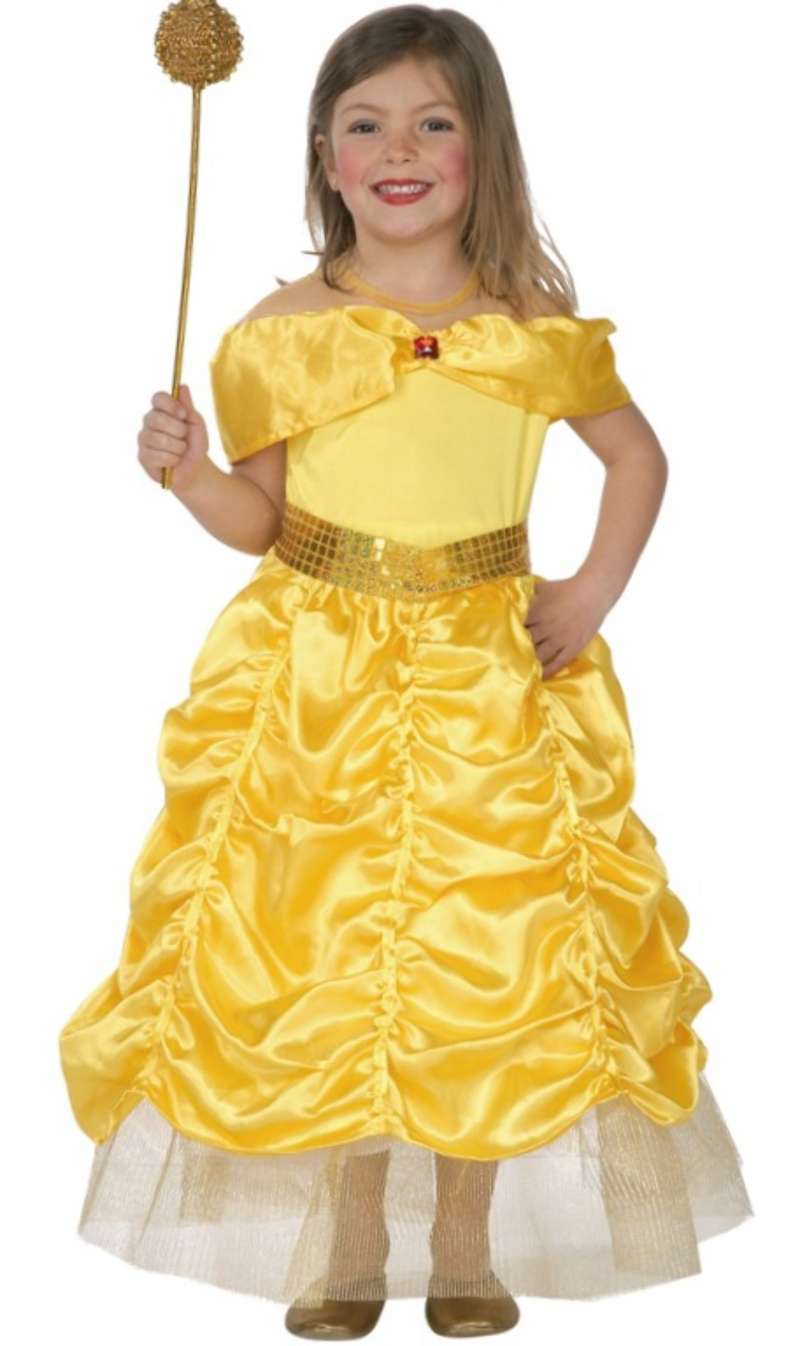  Disfraz de princesa guerrera dorada para niñas (8-10 años) :  Ropa, Zapatos y Joyería