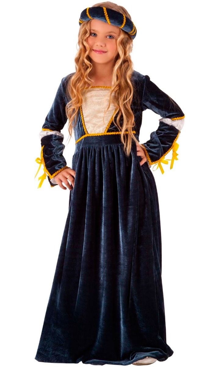Disfraz de reina medieval elegante para niña