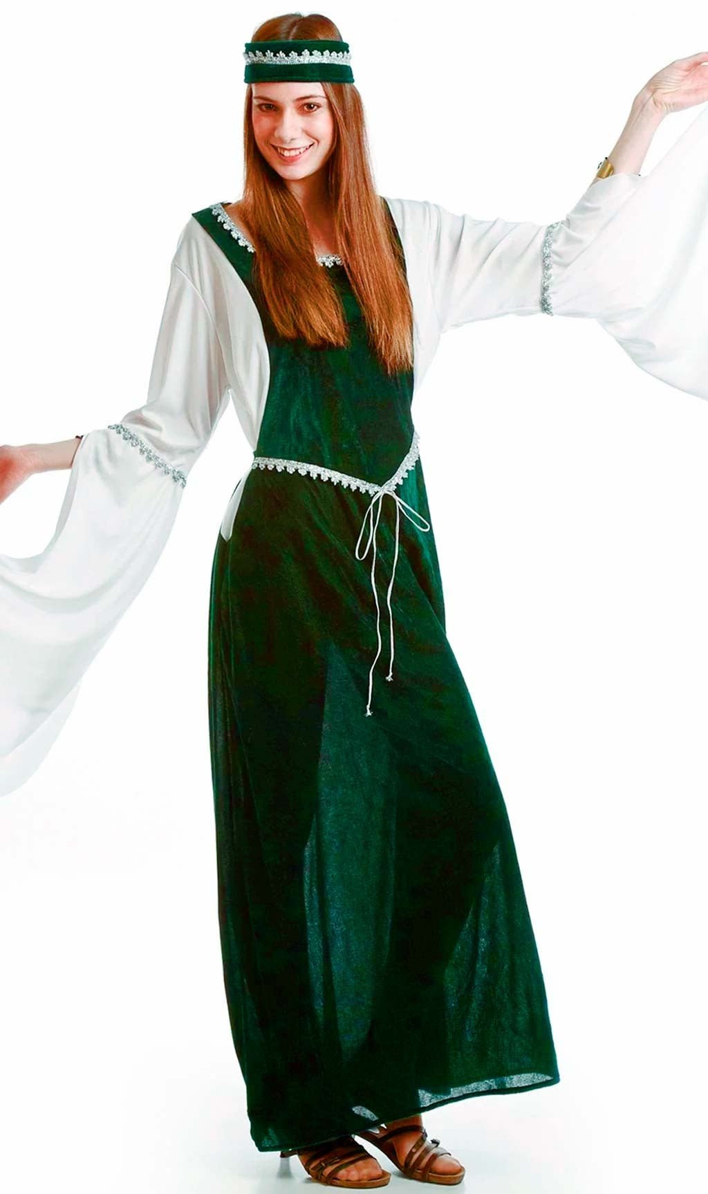 Disfraz Medieval verde para mujer