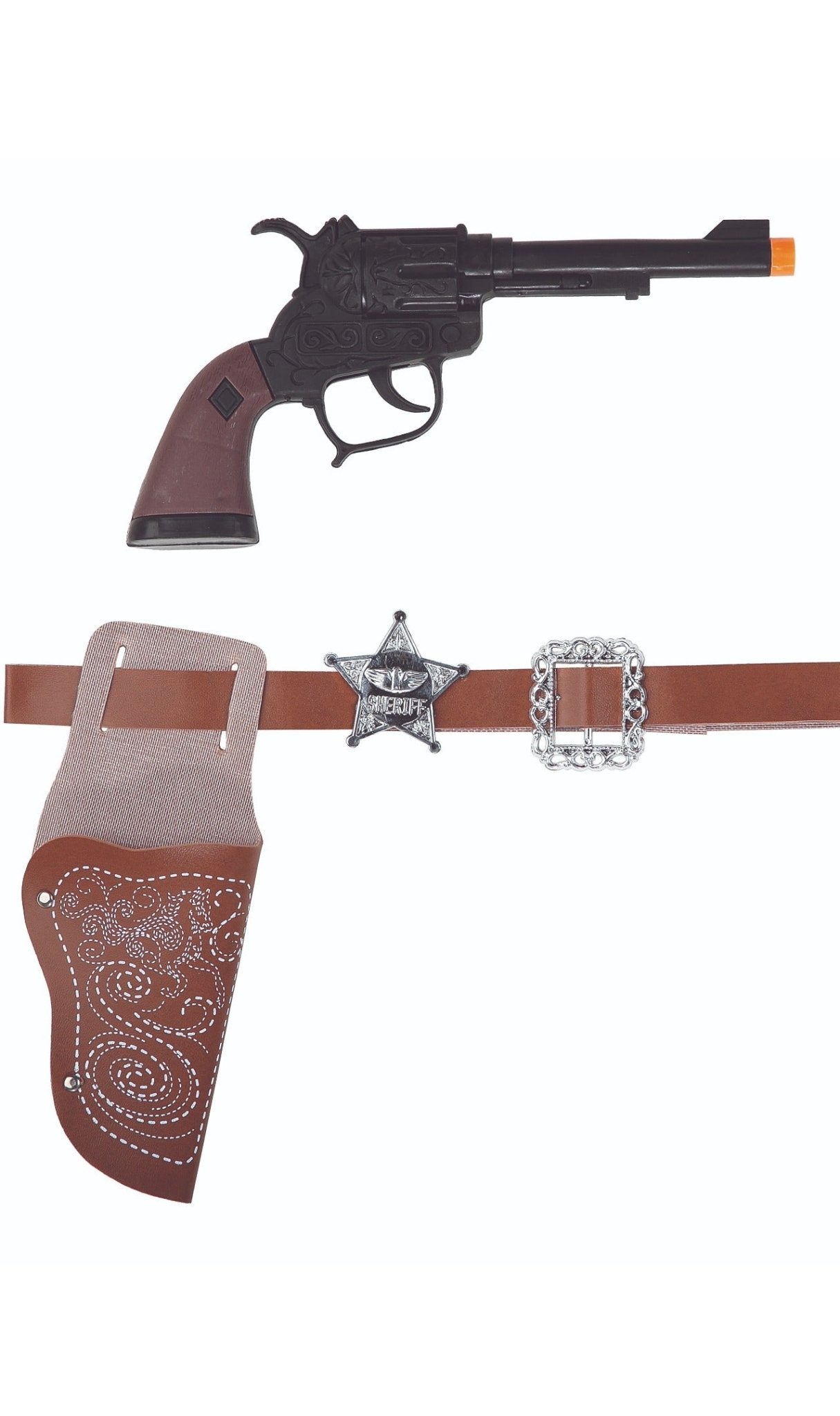 Pistola de vaquero con cartuchera: Accesorios,y disfraces