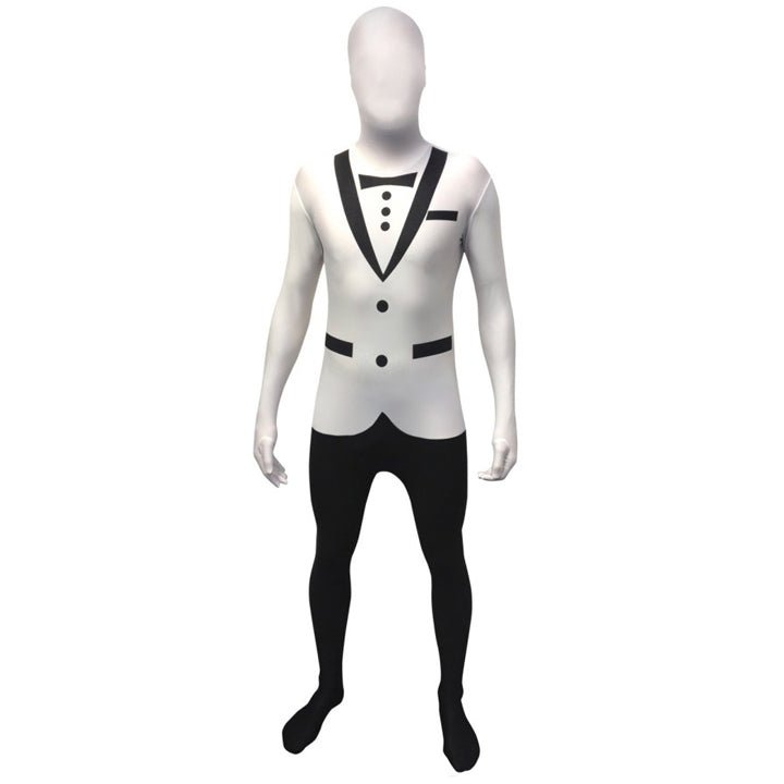 Disfraz Morphsuit™ Smoking Blanco adulto