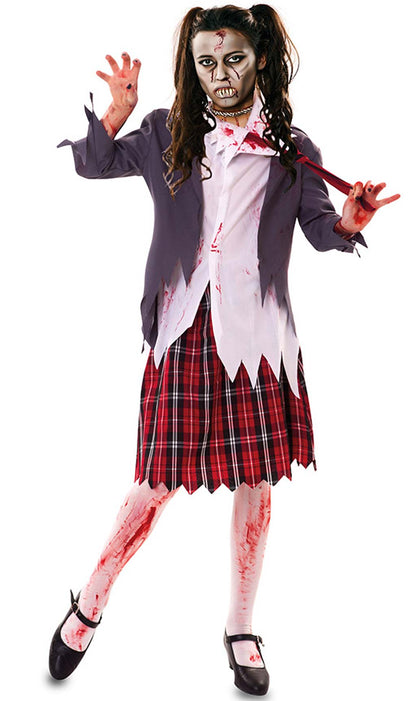 Disfraces en Grupo de Colegiales Zombie