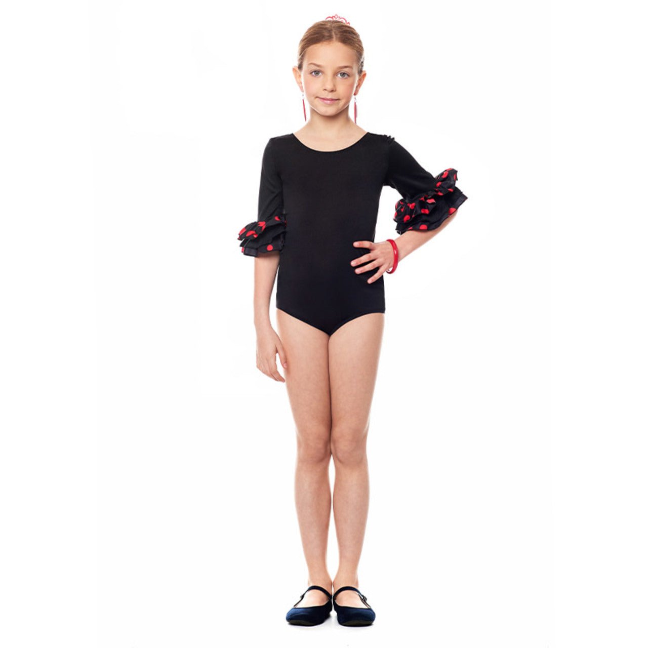 Body Flamenco Negro con Lunares infantil