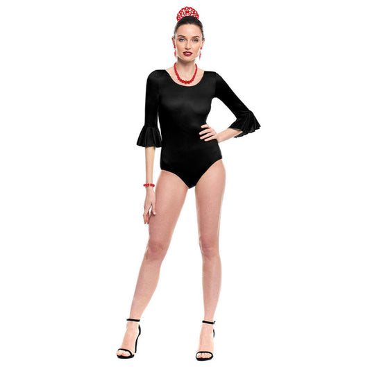 Body Flamenco Negro con Volante