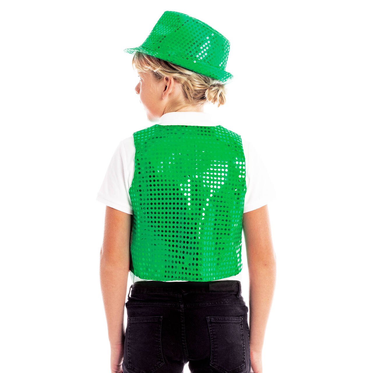 Chaleco de Lentejuelas Verde Eco infantil