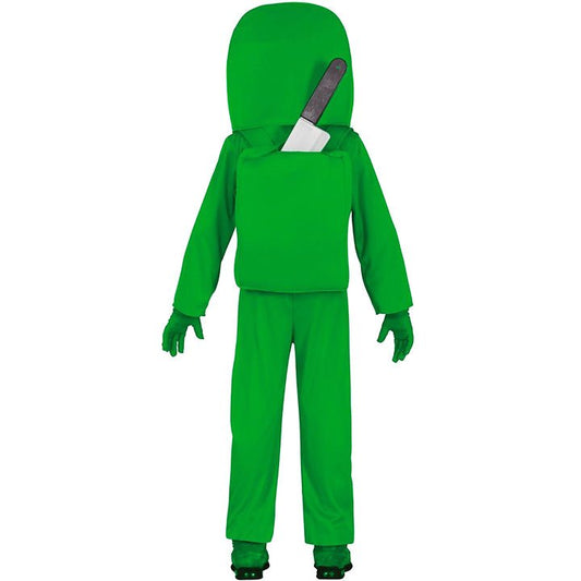 Disfraz de Among Us Verde Espacial infantil