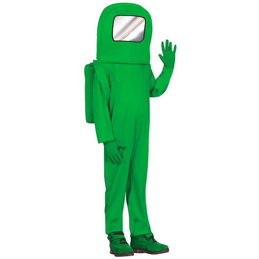 Disfraz de Among Us Verde Espacial infantil