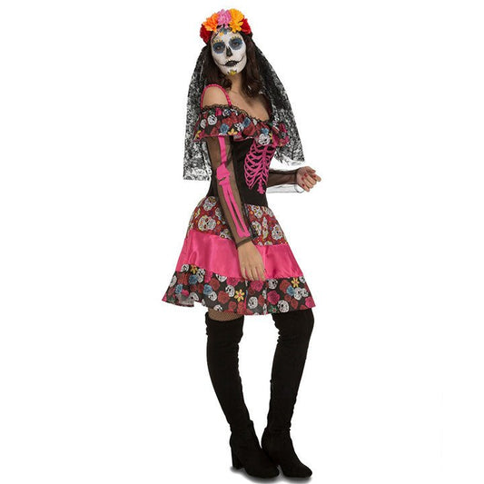 Disfraz de Catrina Fucsia para mujer