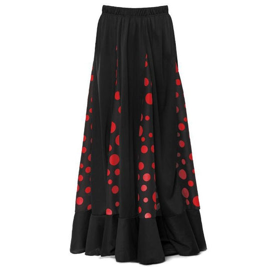 Falda de Flamenca Negra y Roja con Quillas