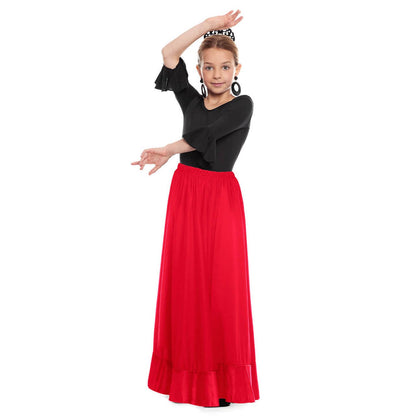 Falda de Flamenca Roja de Ensayo infantil