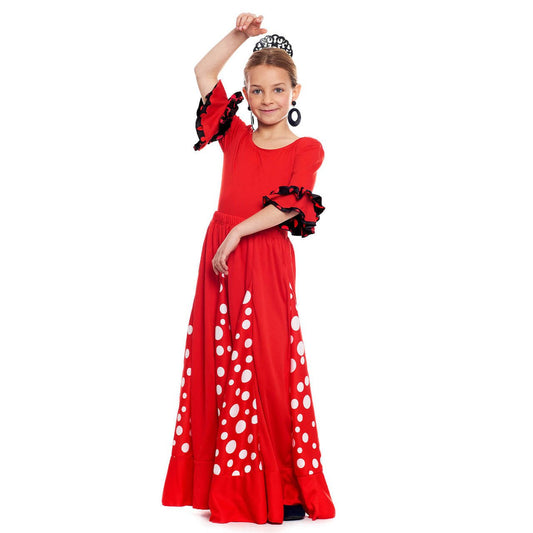 Falda de Flamenca Roja con Quillas infantil