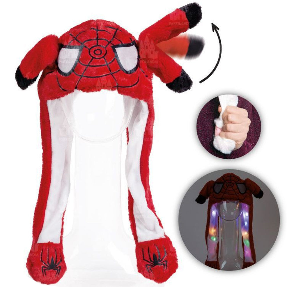 Gorro de Superhéroe Spider con Orejas Móviles y Luz