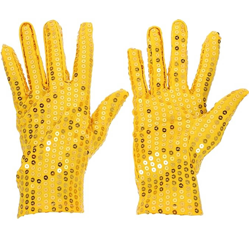 Guantes Amarillos Lentejuelas