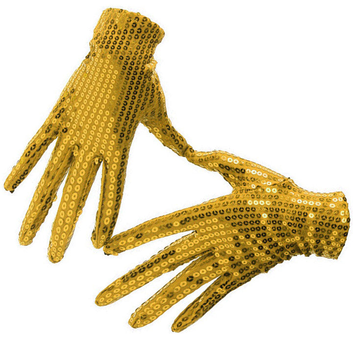 Guantes Dorados Lentejuelas