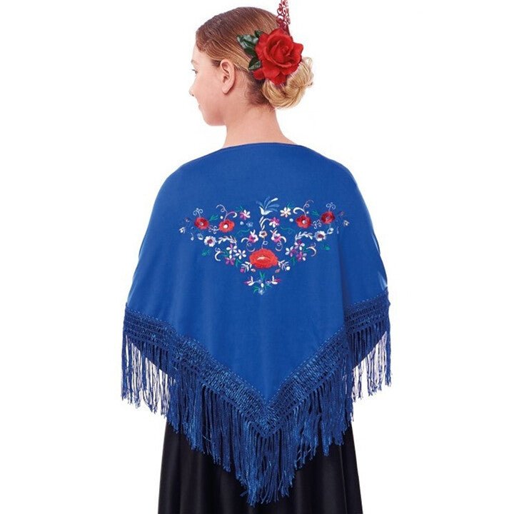 Mantón Azul Bordado infantil