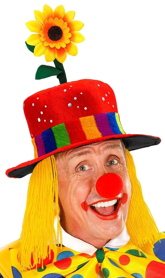 Sombrero de Payaso Rojo con pelo