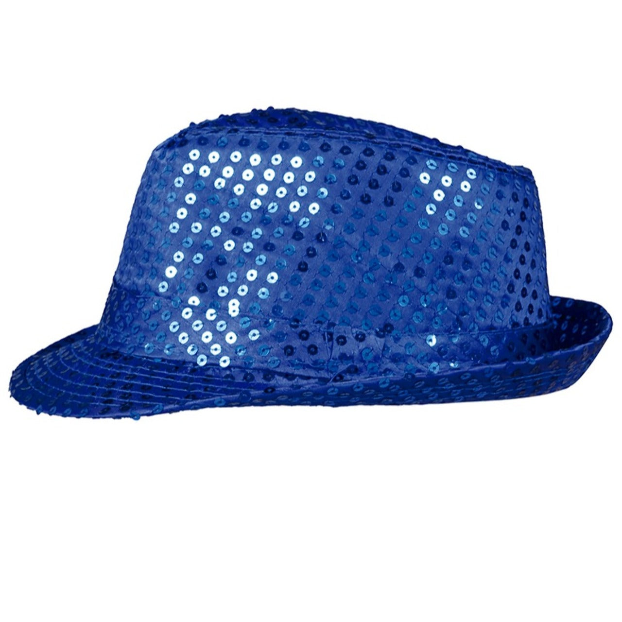 Sombrero de Gangster Azul Lentejuelas Eco