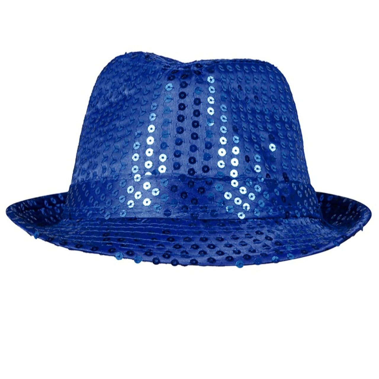 Sombrero de Gangster Azul Lentejuelas Eco