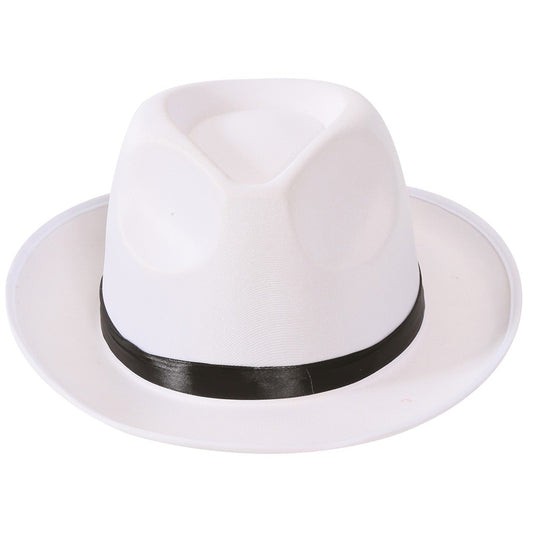 Sombrero de Gángster Blanco Lujo