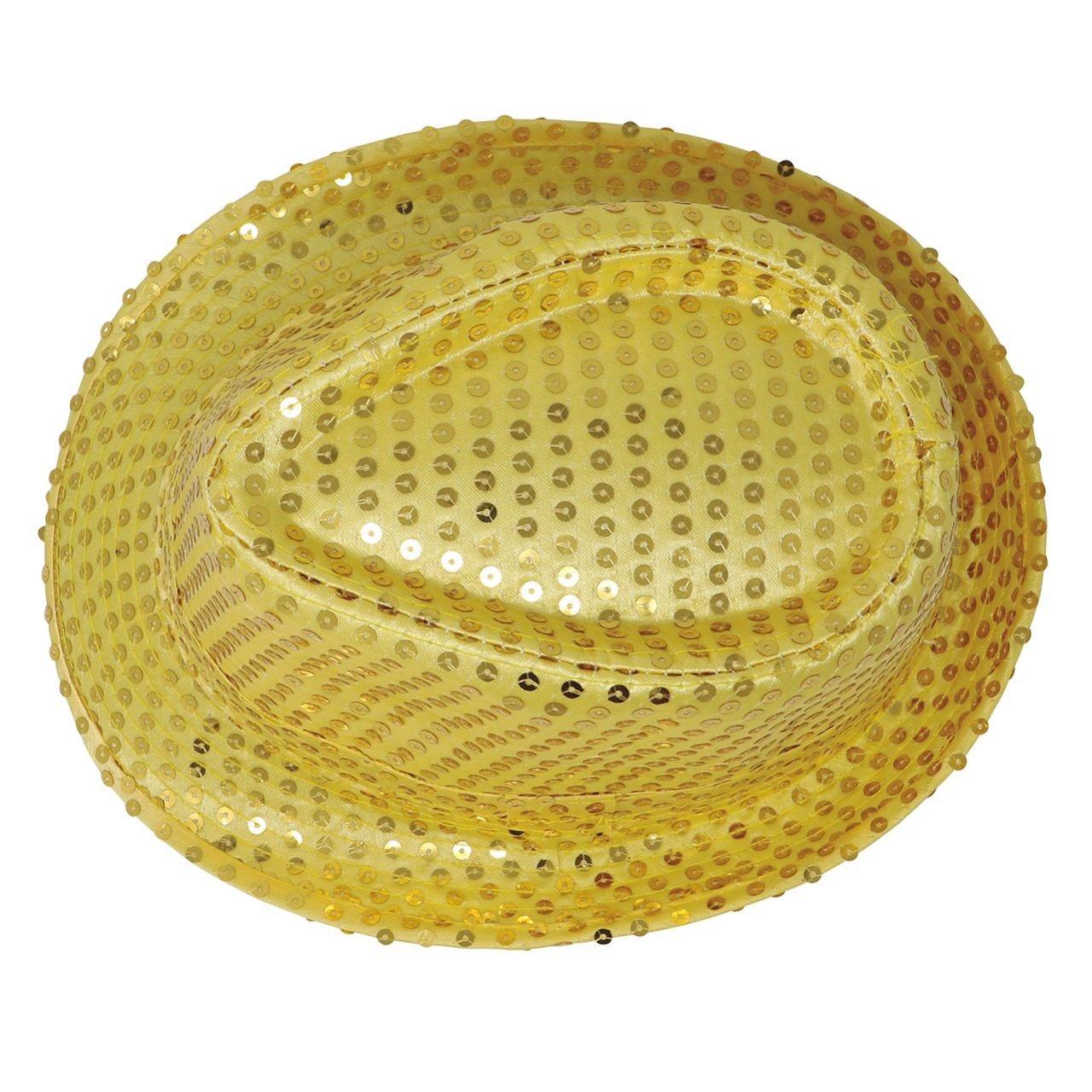 Sombrero de Gangster Dorado Lentejuelas Eco