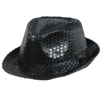 Sombrero de Gangster Negro Lentejuelas Eco