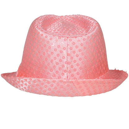 Sombrero de Gangster Rosa Lentejuelas