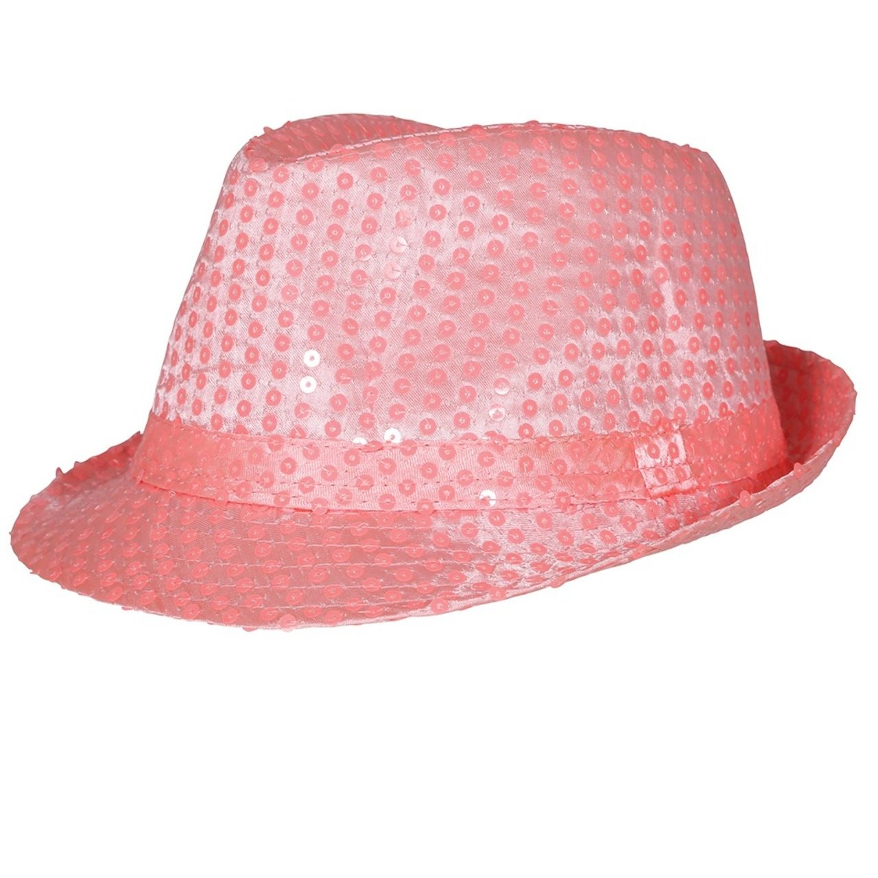 Sombrero de Gangster Rosa Lentejuelas