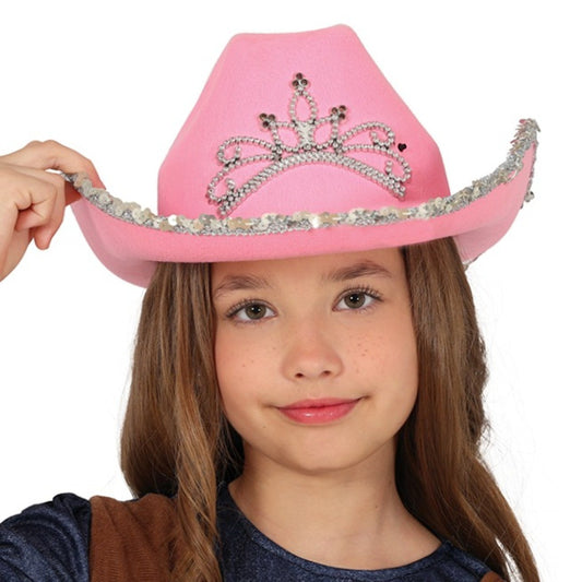 Sombrero de Vaquera Rosa Corona infantil