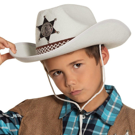 Sombrero de Vaquero Sheriff Blanco infantil