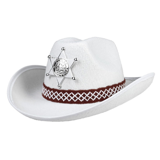 Sombrero de Vaquero Sheriff Blanco infantil