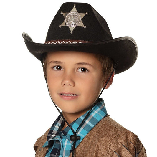 Sombrero de Vaquero Sheriff Negro infantil