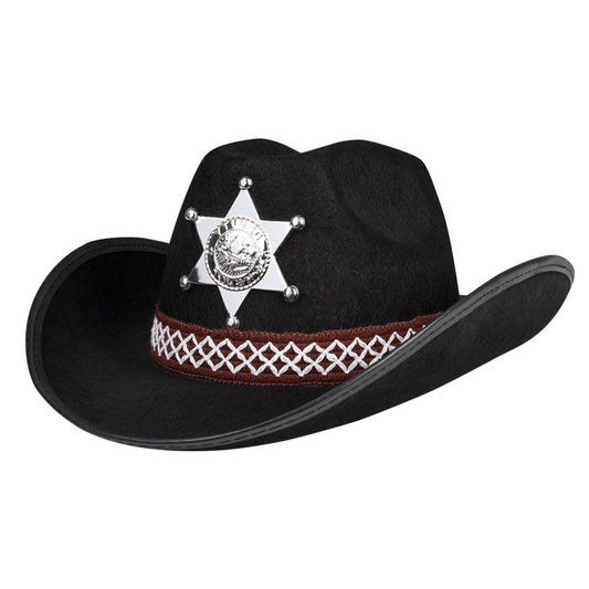 Sombrero de Vaquero Sheriff Negro infantil