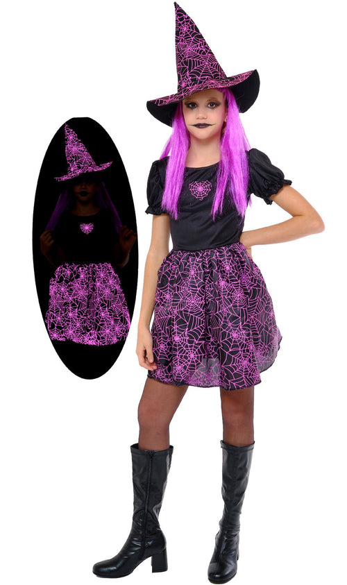 Disfraz de Halloween para niñas – Disfraz de bruja de Stitch y Spiderella  (8-10 años, disfraz de Spiderella)