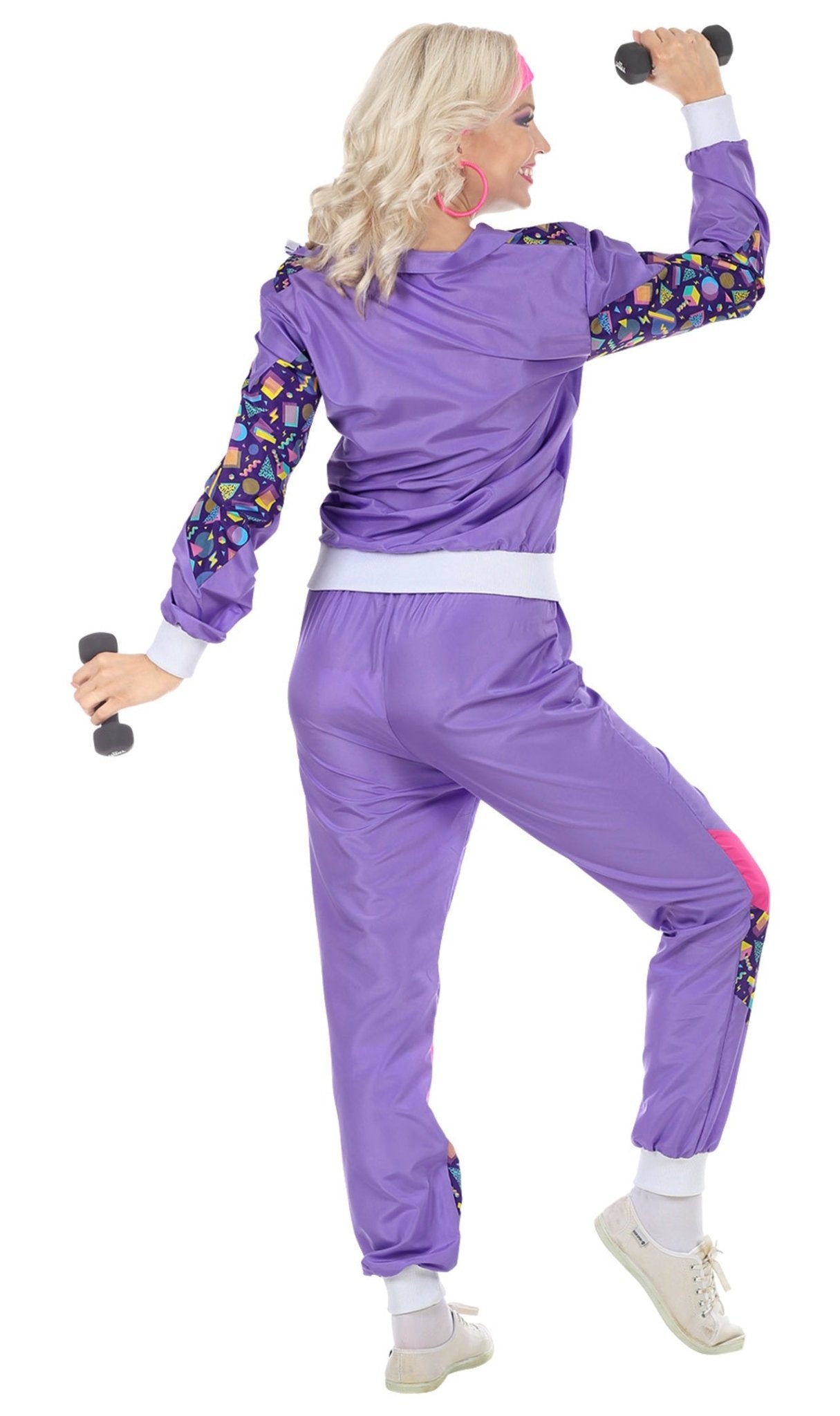 Disfraz chándal años 80 violeta mujer