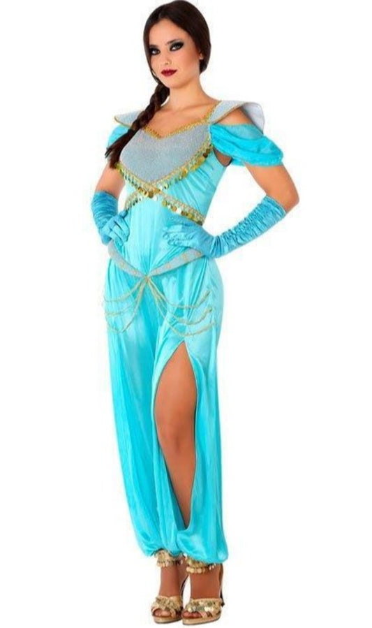 Disfraz de Jasmine de Aladin, Disney, L 12-14 (mujer), Verde