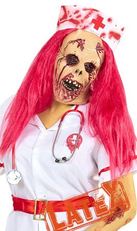 Máscara de látex Enfermera Zombie