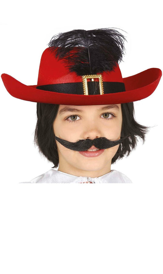 Sombrero de Mosquetero Rojo infantil